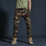 Men's Slim Fit Camouflage Cargo Pants - Brown Color Camo