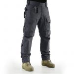 Men's Green Solid Tactical Cargo Pants - Gray
